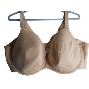 Cacique 46DD Bra underwire lightly lined full coverage beige
